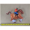 Image 1 : Wind up cowboy and horse toy-6"L- MTU- made in korea