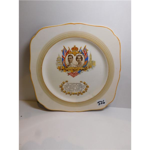1939 ROYAL VISIT PLATE CANADA AND USA