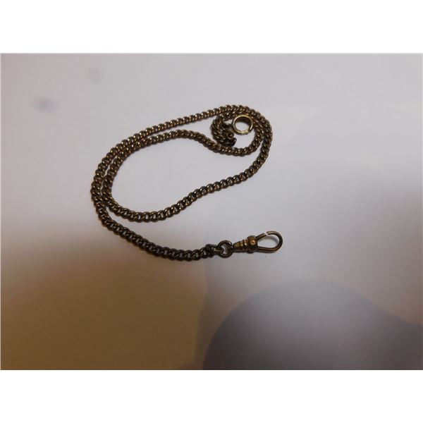 ANTIQUE WATCH CHAIN STURDY REGULAR MARKED ON CLASP