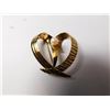 Image 1 : 8K GOLD HEART AND PEARL BROACH 2.8g