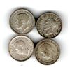 Image 2 : 1926, 1936, 1943 AND 1944 BRITISH SIX-PENCE 50% SILVER