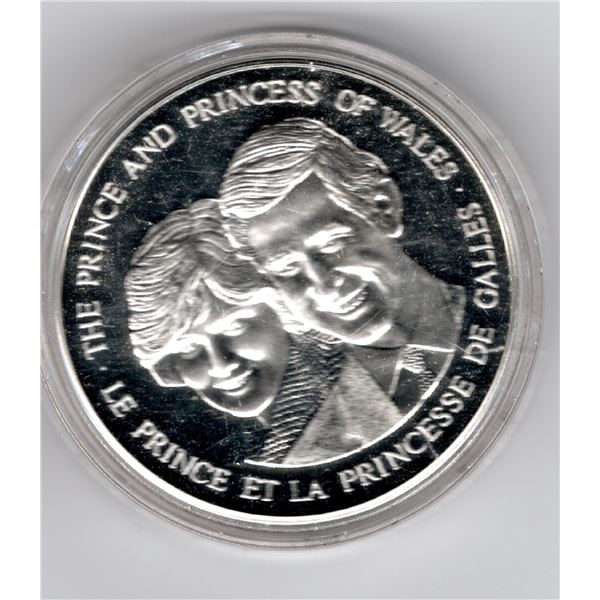 1983 CHARLES AND DIANA 50% COMMEMORATIVE MEDAL 0.385 OZ ASW