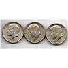 Image 1 : 3-1967 40% SILVER KENNEDY HALF DOLLARS