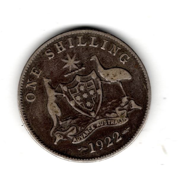 1922 ONE SHILLING AUSTRALIA 925 SILVER