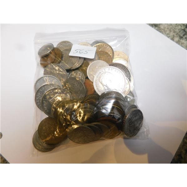 BAG OF FOREIGN COINS