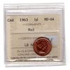 Image 1 : 1963 ONE CENT RED MS-64 ICCS