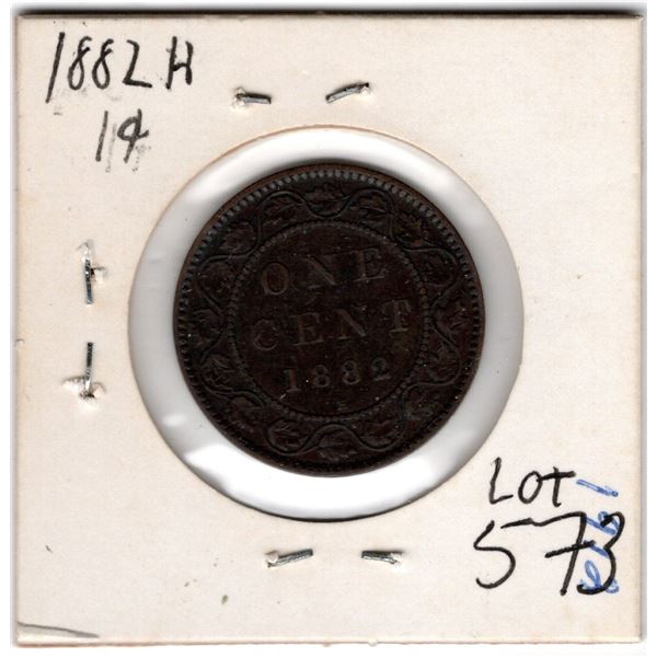 1882H ONE CENT VF-20