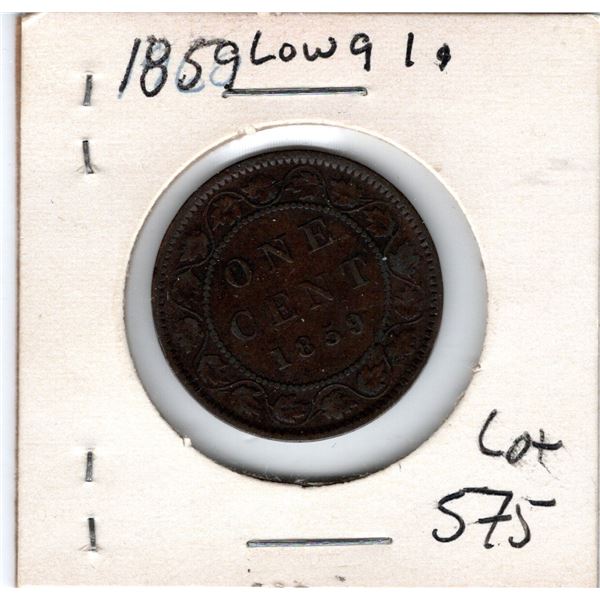 1859 LOW 9 ONE CENT