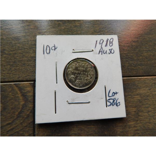 1918 TEN CENT AU-50