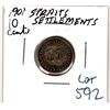 Image 1 : 1901 TEN CENT STRAITS SETTLEMENTS SILVER