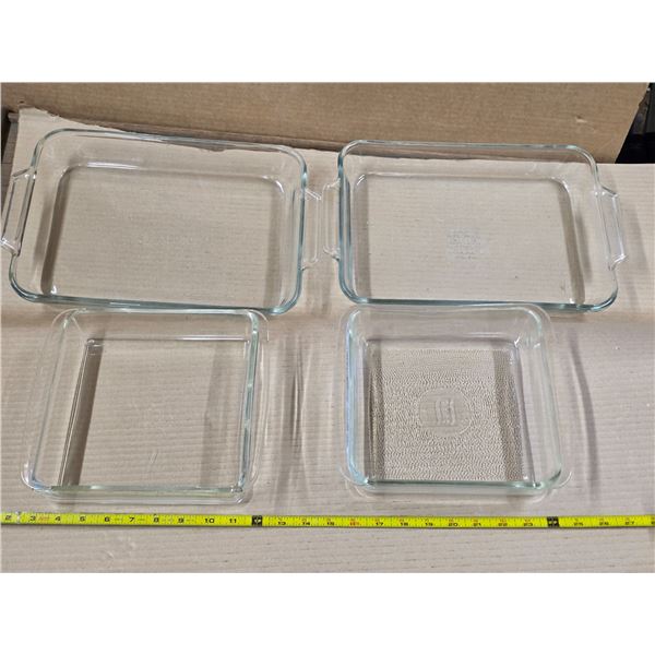 4 baking dishes- 1 is pyrex