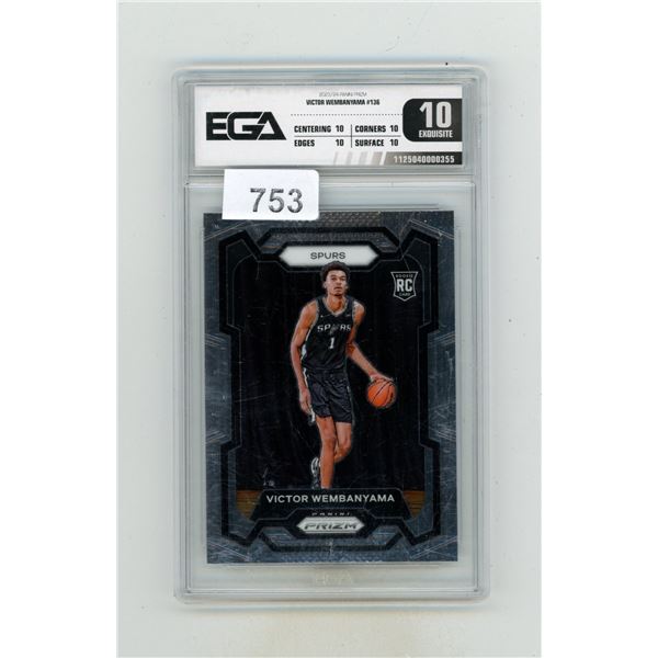 2023-24 PANINI PRIZM BASKETBALL WEMBANYAMA 136, EGA 10 EXQUISITE