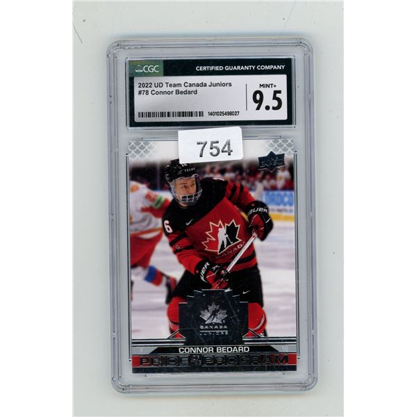 2022 TEAM CANADA JRS CONNOR BEDARD 78  CGC 9.5