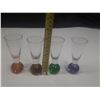 Image 4 : 4- VINTAGE BUBBLE BASE SHOT GLASSES