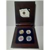 Image 1 : Full Moon Bi-annual Sterling Silver coin set- Original box, wooden display case, COA's