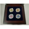 Image 2 : Full Moon Bi-annual Sterling Silver coin set- Original box, wooden display case, COA's