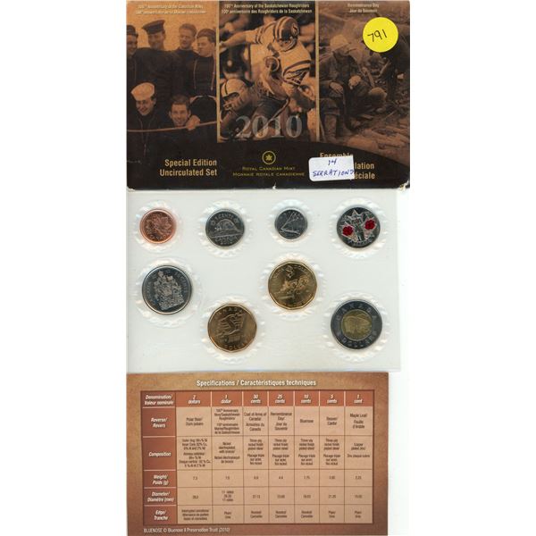 2010- Special edition uncirculated set -toonie has 14 serrations