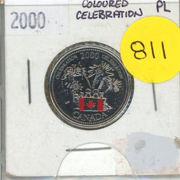 2000- Canada Day - Colourised 25 cents coin