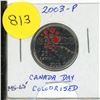 Image 1 : 2003P- Canada Day - Colourised 25 cents coin
