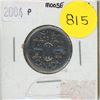 Image 1 : 2004P- Canada Day, citizenship/Moose - Colourised 25 cents coin