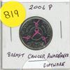 Image 1 : 2006P- Breast Cancer Awareness, Painted pink 25 cents coin