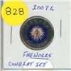 Image 1 : 2007- Fireworks Congratulations - Colourised 25 cents coin