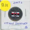 Image 1 : 2007L- Ottawa Senators - Colourised 25 cents coin