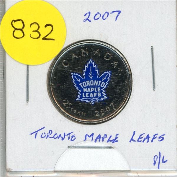 2007L- Toronto Maple Leafs - Colourised 25 cents coin