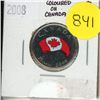 Image 1 : 2008L- Oh! Canada Canadian Flag - Colourised 25 cents coin