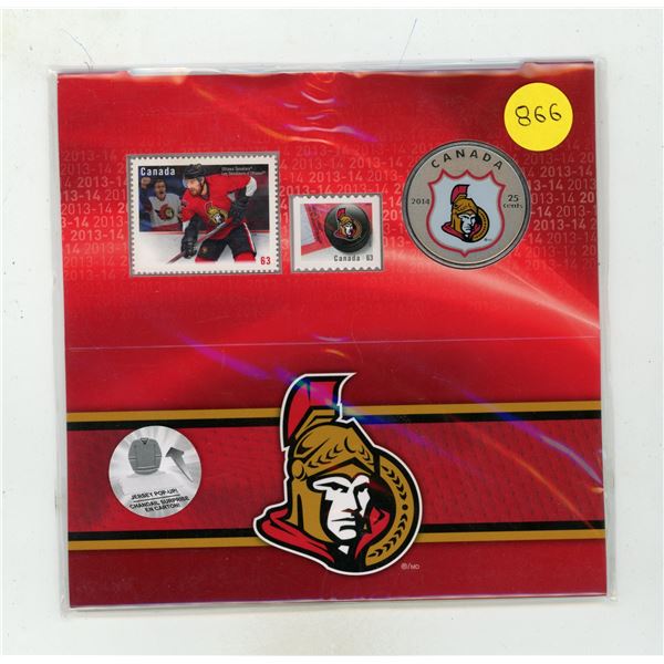 2014- Ottawa Senators stamp and coin set