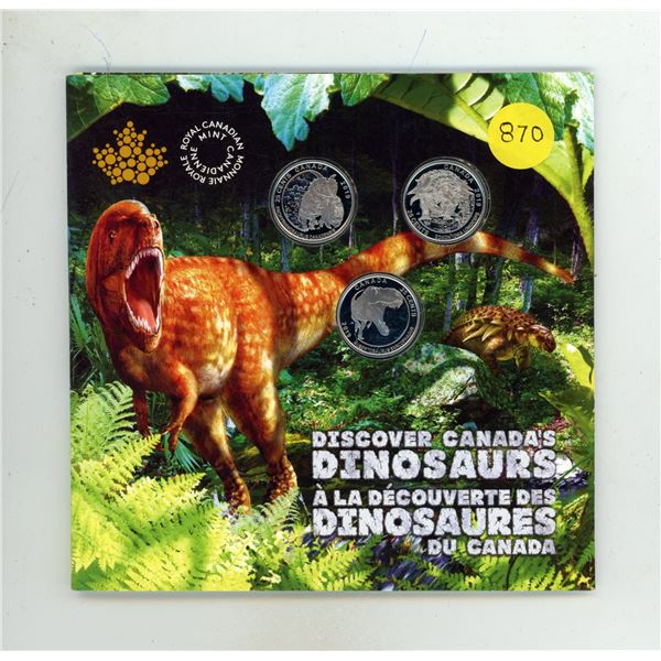 2019- Discover Canada's Dinosaurs - Three coin set
