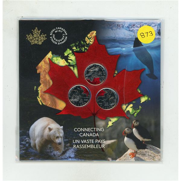 2020- Connecting Canada 25 cent - Three coin set