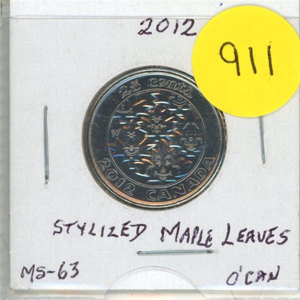 2012- Stylized Maple Leaves from O Canada Set