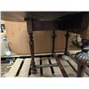 Image 3 : Vintage Wood Table w/ Pull Out Legs for Fold out Table Top (One End Is Damaged, But Still Holds) (20