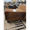 Image 7 : Vintage Wood Table w/ Pull Out Legs for Fold out Table Top (One End Is Damaged, But Still Holds) (20