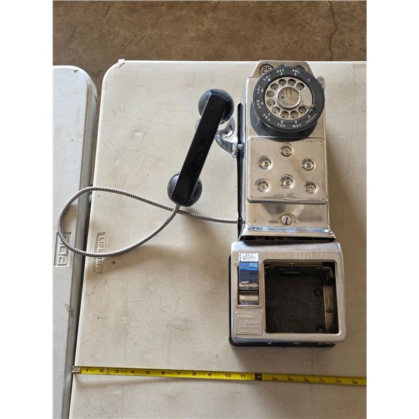 1950's Northern electric original chrome pay phone- missing change drawer