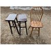Image 1 : Swivel bar stool and 2 stools- 40"H by 31"H