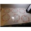 Image 1 : 6-PINK FLORAL ANCHOR HOCKING DESSERT PLATES