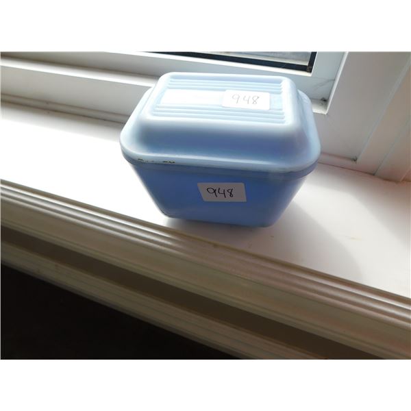 SCARCE DELPHITE BUTTER DISH WITH DELPHITE LID, PYREX