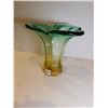 Image 2 : AQUA AND YELLOW ART GLASS VASE 7 ¾” TALL