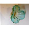 Image 5 : AQUA AND YELLOW ART GLASS VASE 7 ¾” TALL