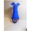 Image 1 : BLUE ART GLASS VASE 7 ½ “TALL