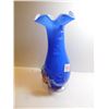 Image 2 : BLUE ART GLASS VASE 7 ½ “TALL