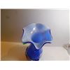 Image 3 : BLUE ART GLASS VASE 7 ½ “TALL
