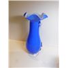 Image 4 : BLUE ART GLASS VASE 7 ½ “TALL