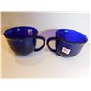 Image 1 : 2-LARGE COBALT BLUE COFFEE MGS