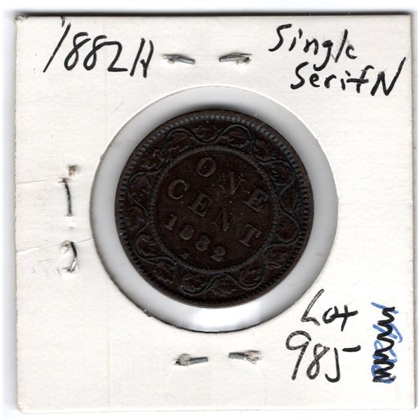 1882H SINGLE SERIF N BROKEN INCOMPLETE LETTERS