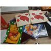 Image 6 : Collection of Christmas decorations and wrapping supplies, including a large, star-shaped tinsel lig