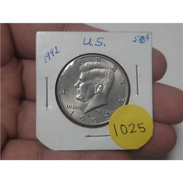 1992 U.S.A. Half Dollar Coin.
