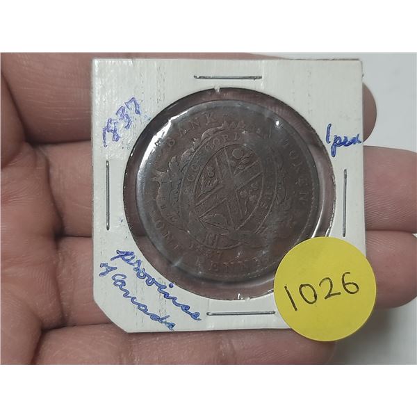 1837 Bank of Montreal Half Penny Token from Lower Canada.